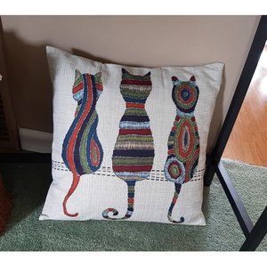 Cat Pillow Cover Decorative Throw Case Multi Sofa Couch Accent Decor Fits 18x18